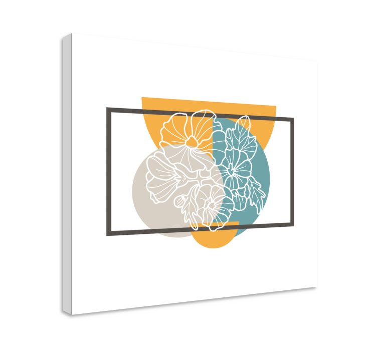 キャンバス 花や植物 植物のアウトラインイラスト - TENSTICKERS