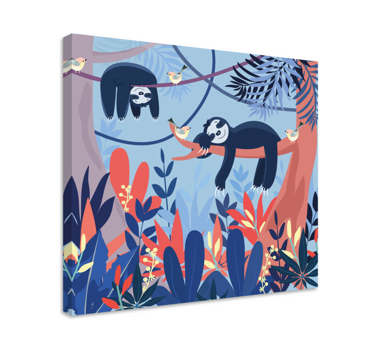 森の保育園のキャンバスで眠っている動物 - TENSTICKERS