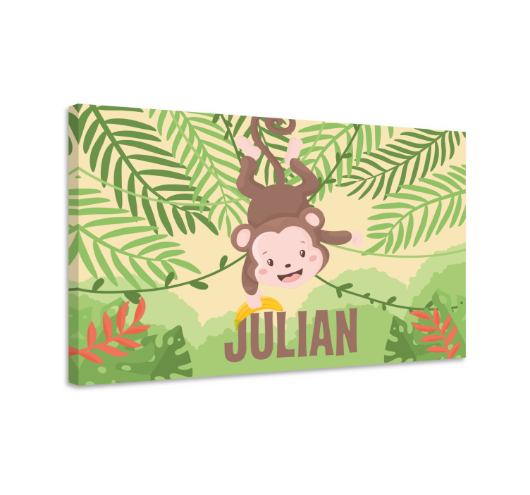 キャンバス 恐竜 サルがぶら下がる楽しさ - TENSTICKERS