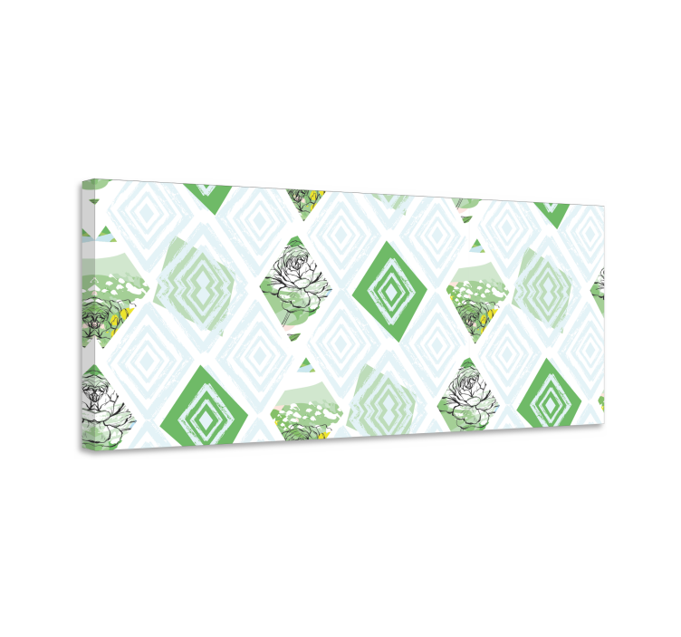 キャンバス 花や植物 幾何学的な多肉植物パターン - TENSTICKERS