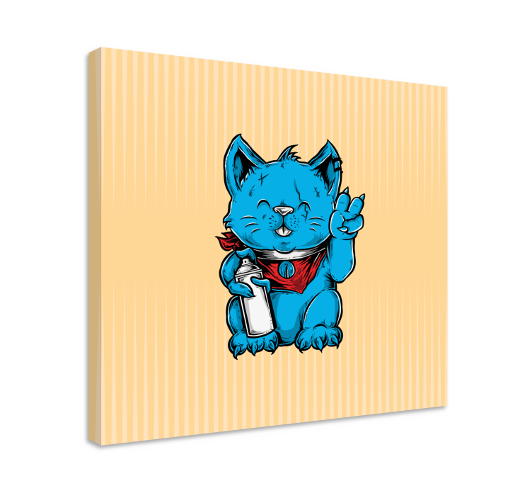 ねこの四つんばい遊び心満載の青い猫 - TENSTICKERS