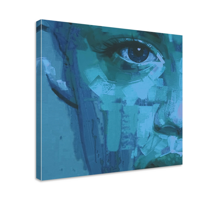 キャンバス 人とキャラクター 目の詳細 青 - TENSTICKERS