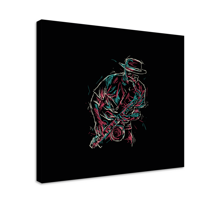 キャンバス 音楽 サクソフォン奏者 - TENSTICKERS