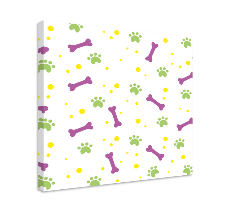 キャンバス 犬 鮮やかな足跡の印 - TENSTICKERS