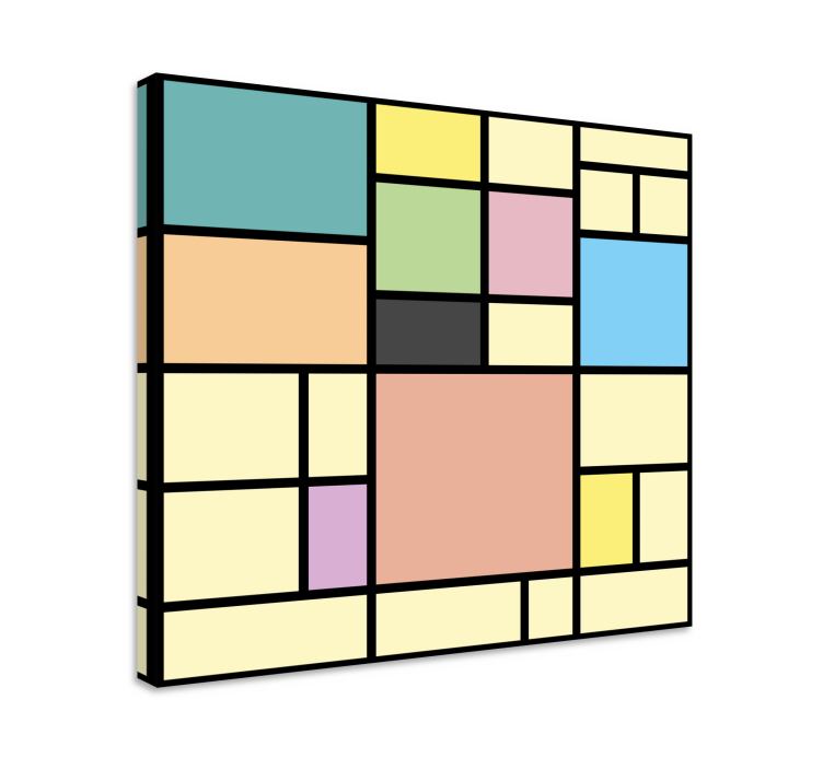 キャンバス 幾何学的 鮮やかな幾何学的形状 - TENSTICKERS