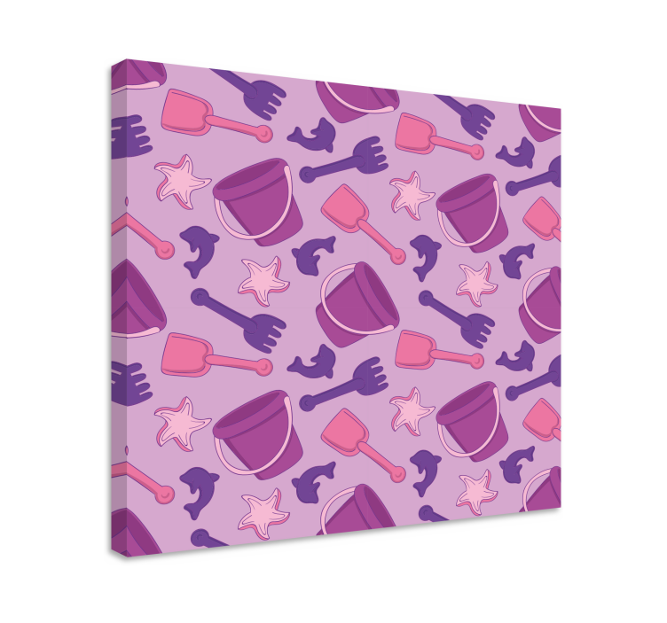 キャンバス 子供達 ビーチトイパターン - TENSTICKERS