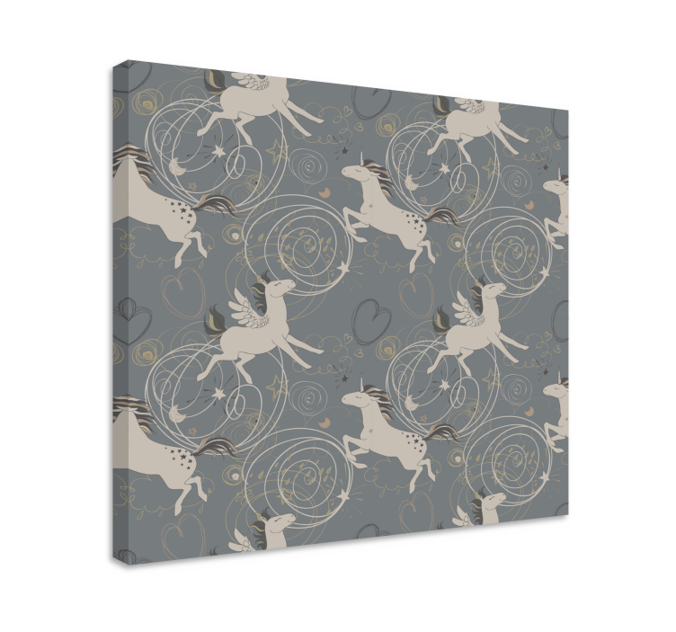 キャンバス ユニコーン 魔法の翼を持つクリーチャー - TENSTICKERS