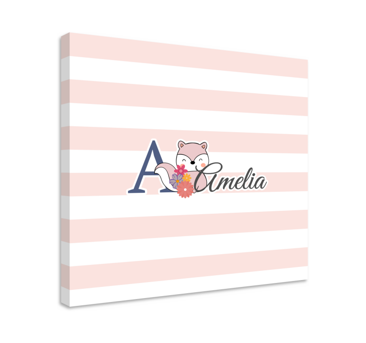 キャンバス 保育園 かわいいキツネの名入れ - TENSTICKERS