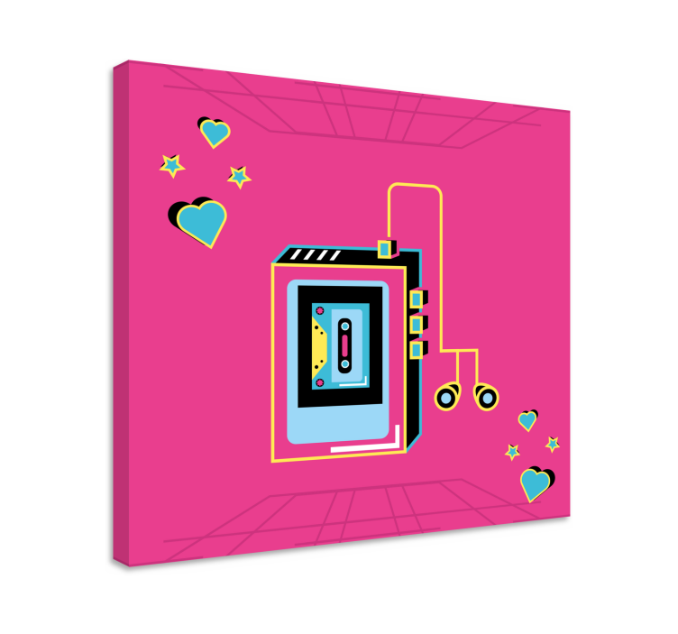 キャンバス 音楽 レトロカセットの愛 - TENSTICKERS