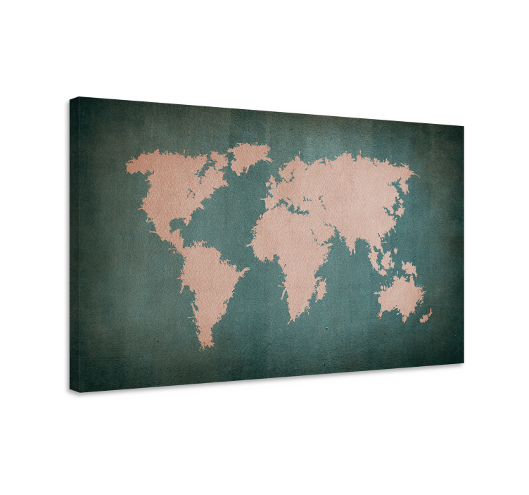キャンバス 世界地図 スタイライズド ワールドマップ - TENSTICKERS