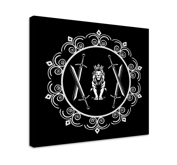 キャンバス 木 剣を持つライオン - TENSTICKERS