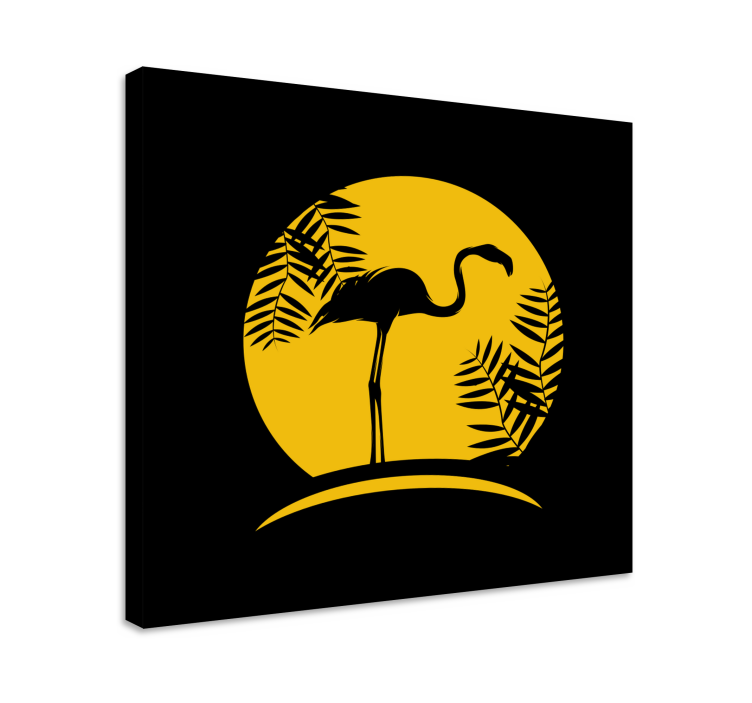 キャンバス 鳥 エレガントフラミンゴシルエット - TENSTICKERS