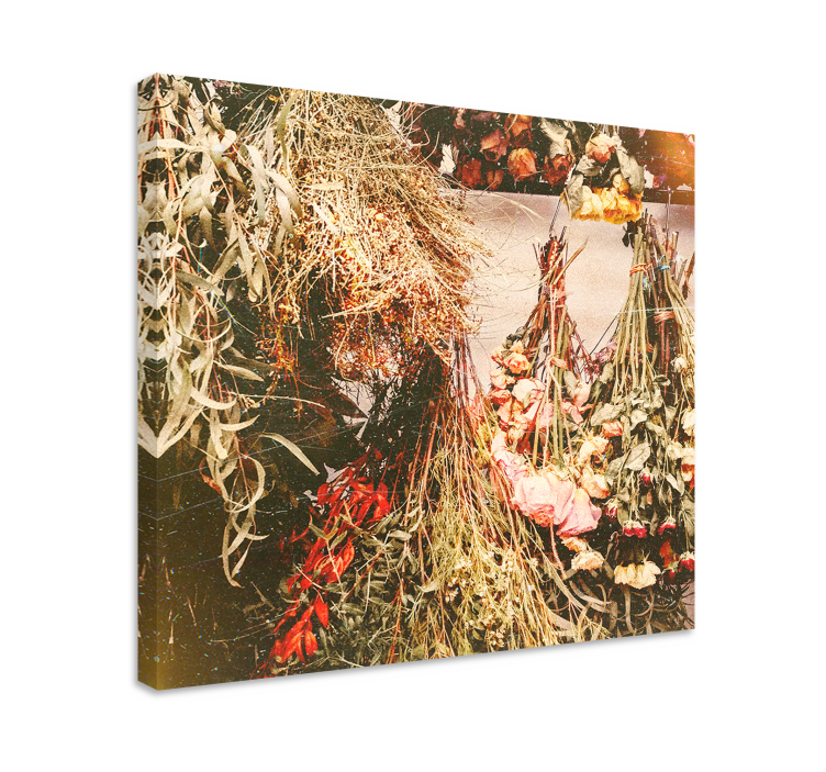 キャンバス 花や植物 乾燥花のアレンジメント - TENSTICKERS