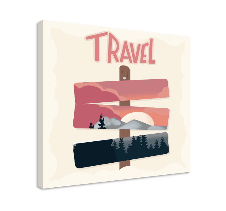 キャンバス 都市と国 旅行の道しるべ - TENSTICKERS