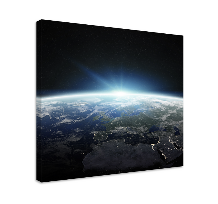 キャンバス 世界地図 宇宙から見た地球 - TENSTICKERS