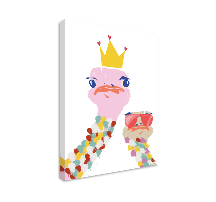 カラフルなダチョウの芸術的なスタイルのモダンなキャンバス - TENSTICKERS