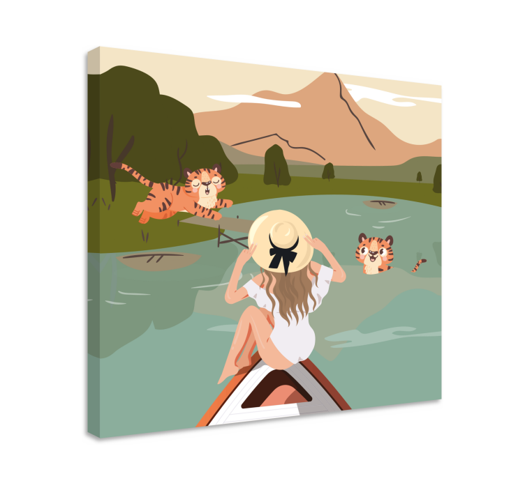 キャンバス 動物 自然の中の虎 - TENSTICKERS