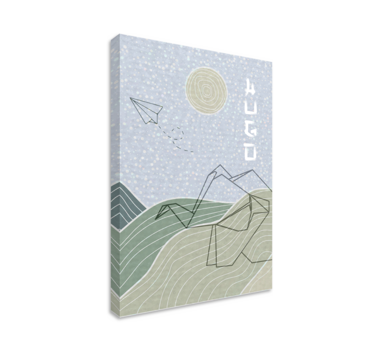 キャンバス 子供の寝室 青い雲と鳥 - TENSTICKERS