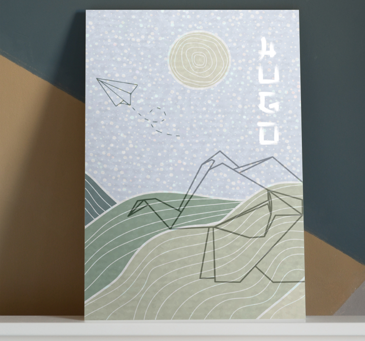 キャンバス 子供の寝室 青い雲と鳥 - TENSTICKERS