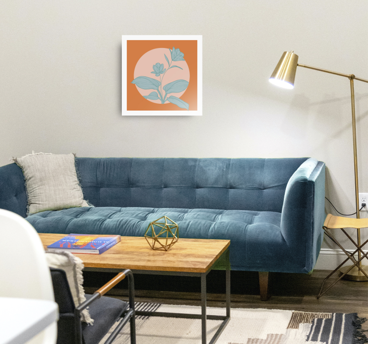 キャンバス 花や植物 オレンジのスタイライズドイラスト - TENSTICKERS