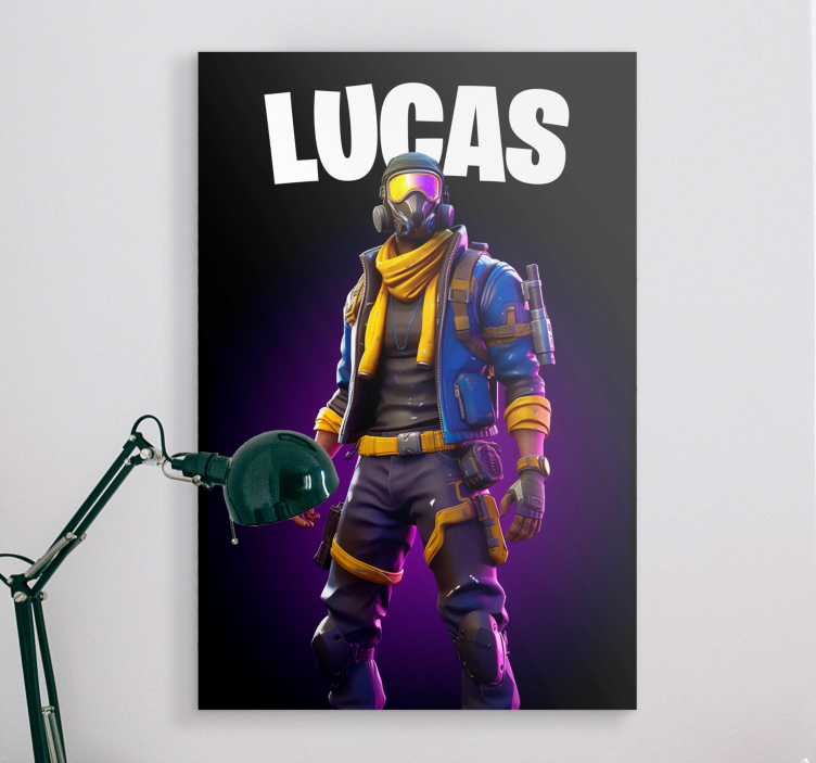 ビデオゲームキャンバスプリント 戦士はサングラスをかけている - TENSTICKERS