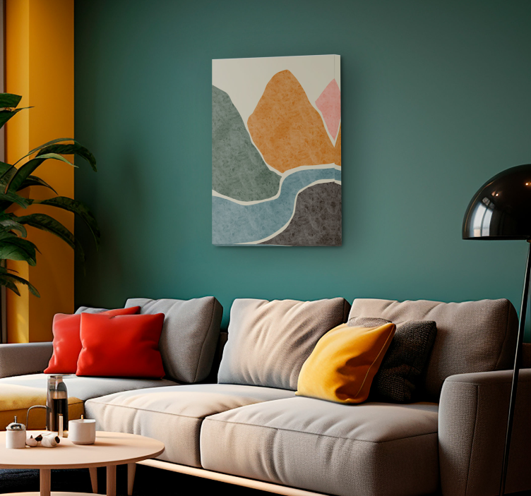 Pinturamoderna抽象的なキャンバスプリント - TENSTICKERS