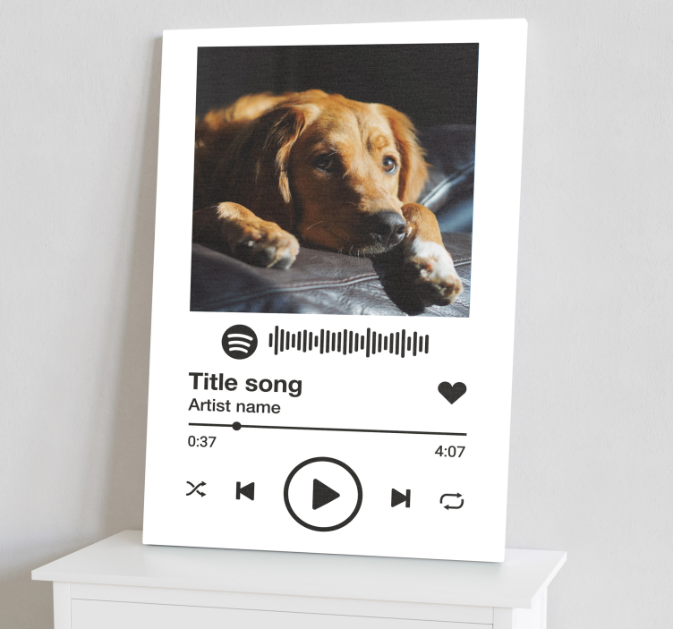 Spotify音楽白い背景のキャンバスアート - TENSTICKERS
