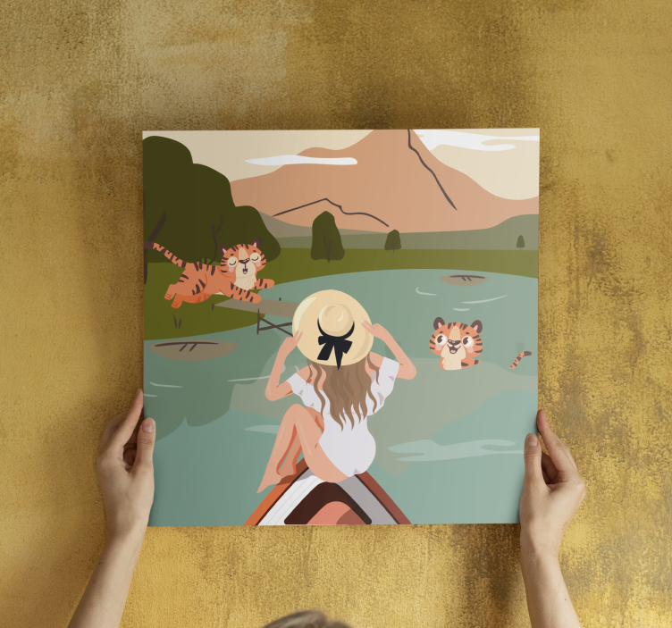 キャンバス 動物 自然の中の虎 - TENSTICKERS