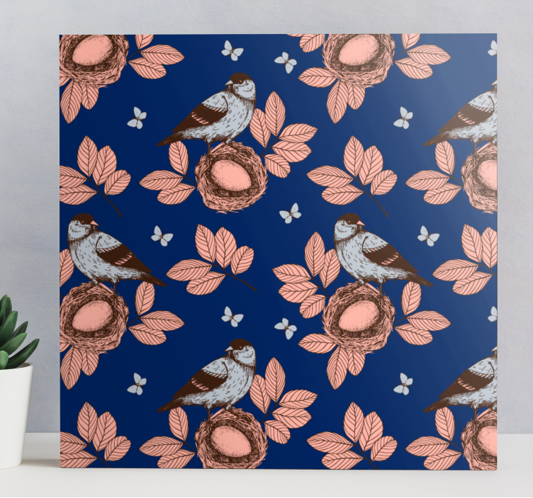 キャンバス 鳥 一緒に巣を作る - TENSTICKERS