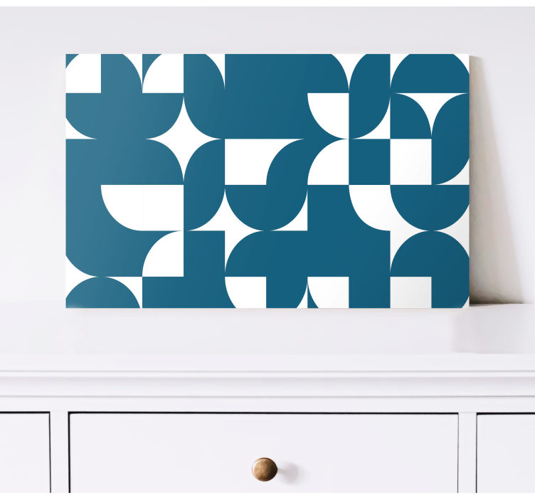 青と白のパターンの幾何学的なキャンバス - TENSTICKERS