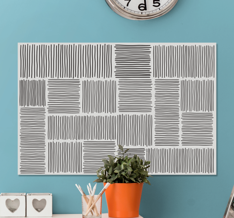 キャンバス フランス テクスチャー ブラック ライン - TENSTICKERS