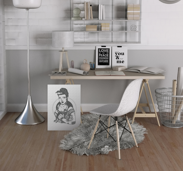 キャンバス 人とキャラクター 強い女性の肖像 - TENSTICKERS