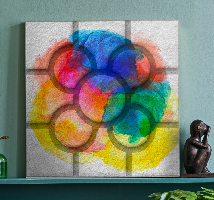 キャンバス ビンテージ ビルバオの鮮やかなストリートタイルビルバオの色鮮やかなストリートタイル - TENSTICKERS