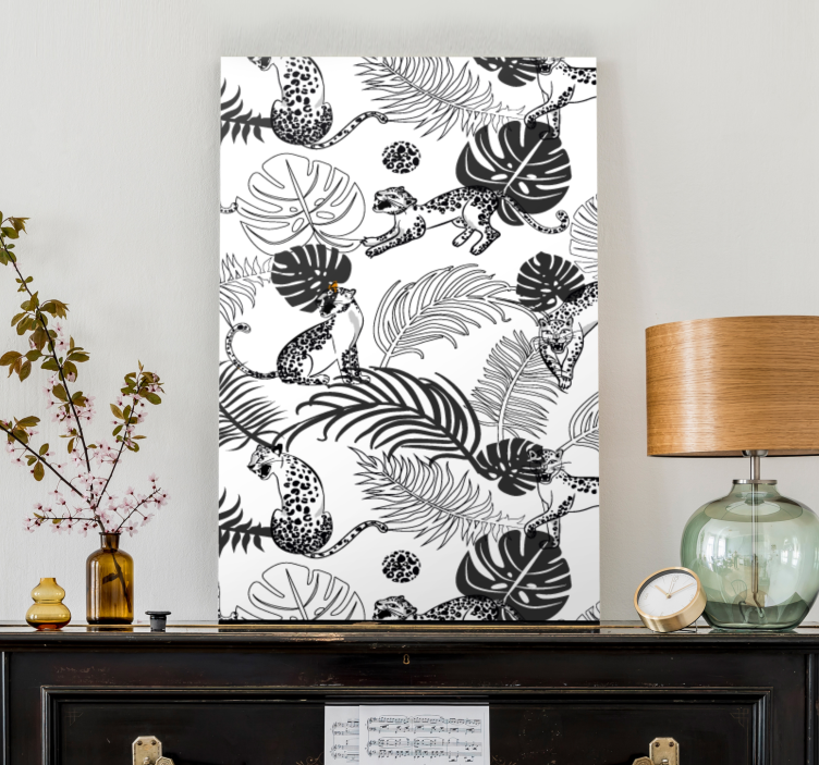 キャンバス 犬 遊び心満載のジャングルキャット - TENSTICKERS