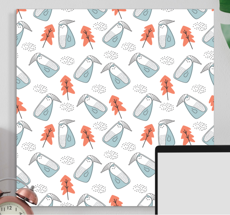 キャンバス 他の花や植物 可愛い動物柄 - TENSTICKERS