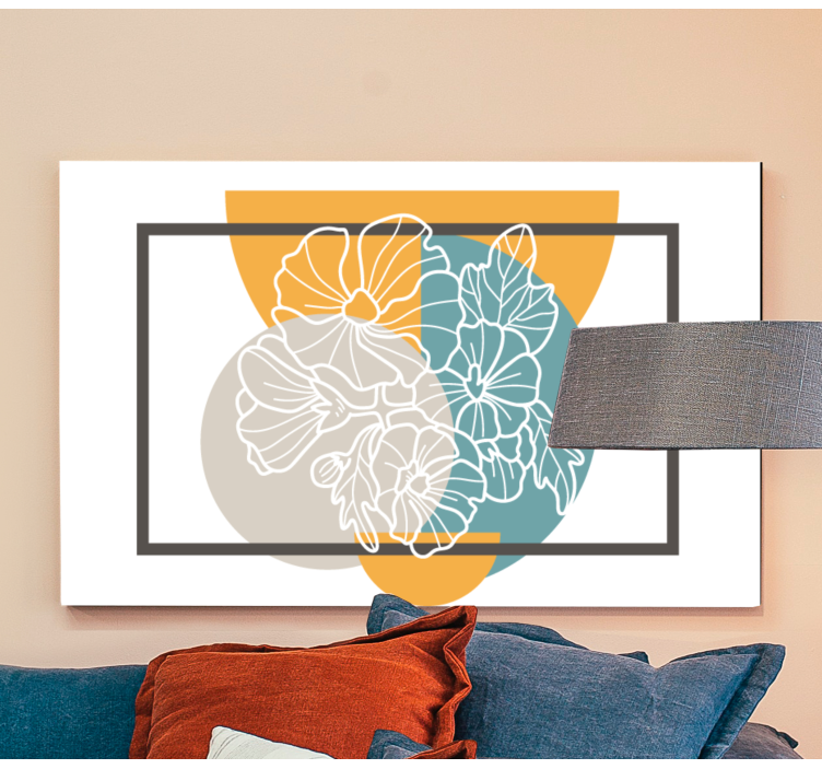 キャンバス 花や植物 植物のアウトラインイラスト - TENSTICKERS