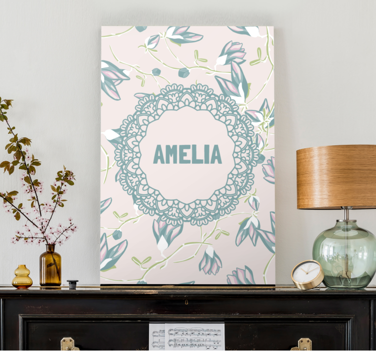 キャンバス 花や植物 フローラルレースデザイン - TENSTICKERS