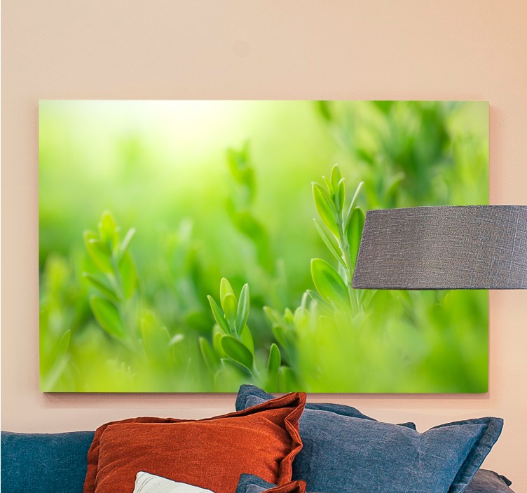 キャンバス 花や植物 緑豊かな植物のクローズアップ - TENSTICKERS