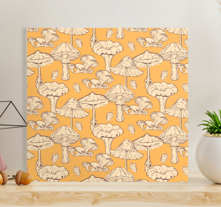 キャンバス 花や植物 キノコモチーフの創作 - TENSTICKERS