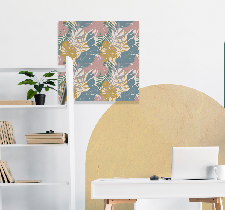 キャンバス 花や植物 トロピカルリーフパターン - TENSTICKERS