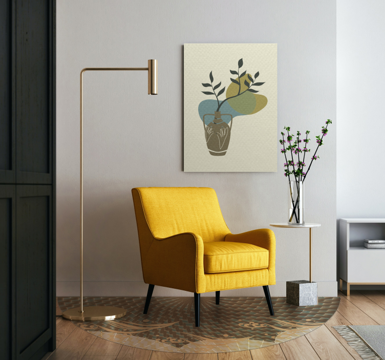 キャンバス 花や植物 フォリッジのある花瓶 - TENSTICKERS