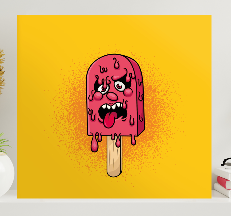 アイスキャンデードロップ落書き漫画モダンなキャンバス - TENSTICKERS