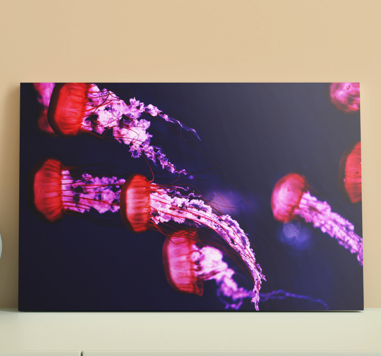 クラゲデザインアニマルキャンバスプリント - TENSTICKERS