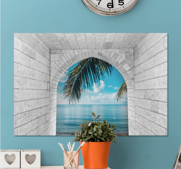 キャンバス 風景 海の見えるアーチ - TENSTICKERS