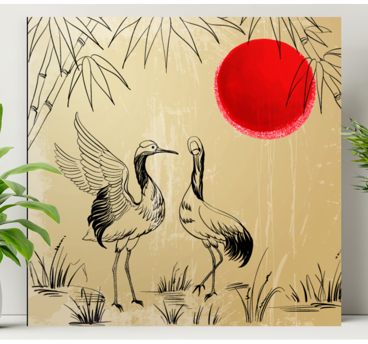 キャンバス マンダラ 鶴と太陽 - TENSTICKERS