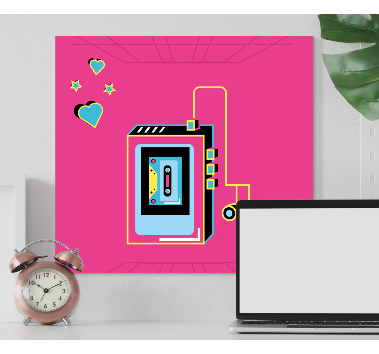 キャンバス 音楽 レトロカセットの愛 - TENSTICKERS