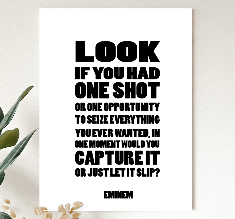 ワンショットソング歌詞音楽キャンバスアート - TENSTICKERS