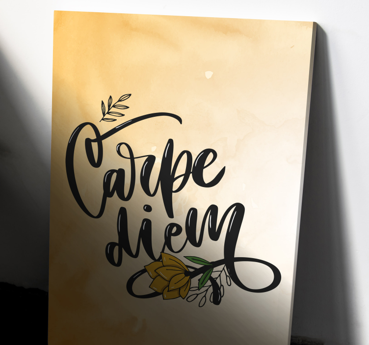 キャンバス 引用符 今日をつかめる花柄 - TENSTICKERS