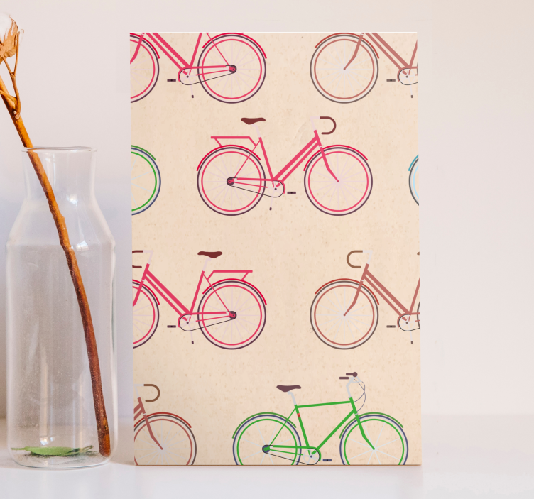 キャンバス スポーツ 色とりどりの自転車パターン - TENSTICKERS