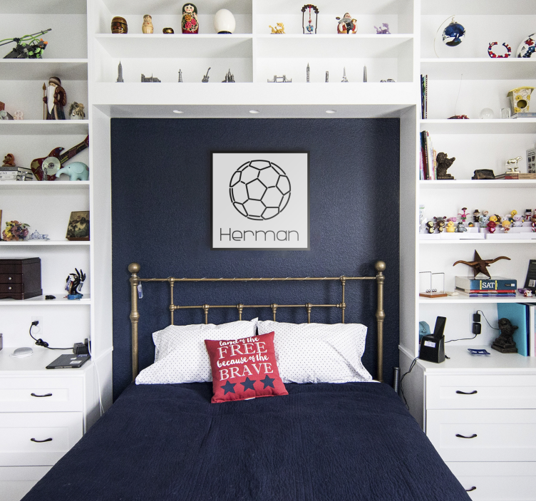 キャンバス ティーンエイジャー 名前入りサッカーボール - TENSTICKERS